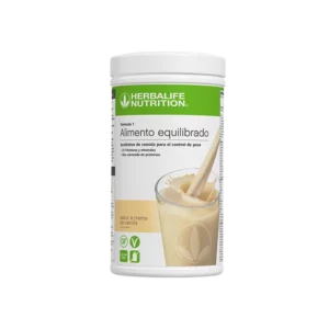 Envase de batido Herbalife Fórmula 1 sabor crema de vainilla