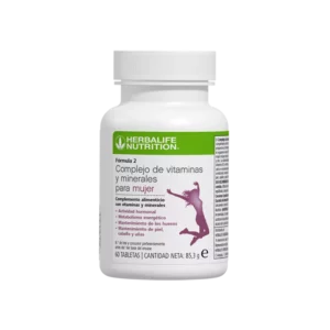 Frasco de complejo de vitaminas y minerales herbalife formula 2 para mujer