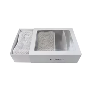 Pack de dos diademas de algodón suave para rutina de cuidado facial HL/Skin.