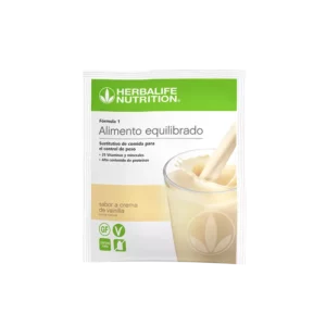 Sobre de batido Herbalife Fórmula 1 sabor crema de vainilla
