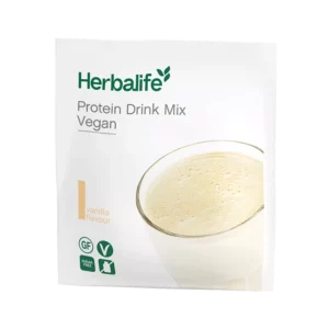 Sobre de Herbalife Bebida Vegana con Proteínas en Polvo sabor vainilla.