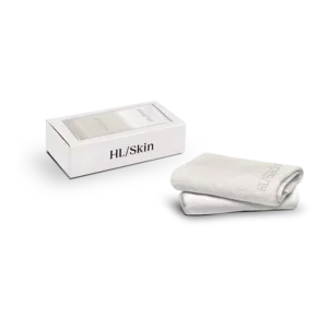 Set de dos toallas faciales de algodón blancas y suaves HL/Skin.