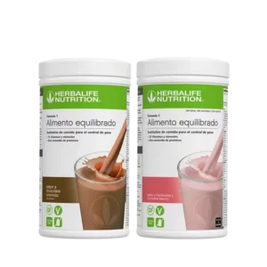 Pack de 2 Batidos Fórmula 1 Herbalife Nutrition: sabor Chocolate Cremoso y sabor Frambuesa y Chocolate Blanco (Sin Soja, Sin Lactosa, Sin Gluten) para control de peso.