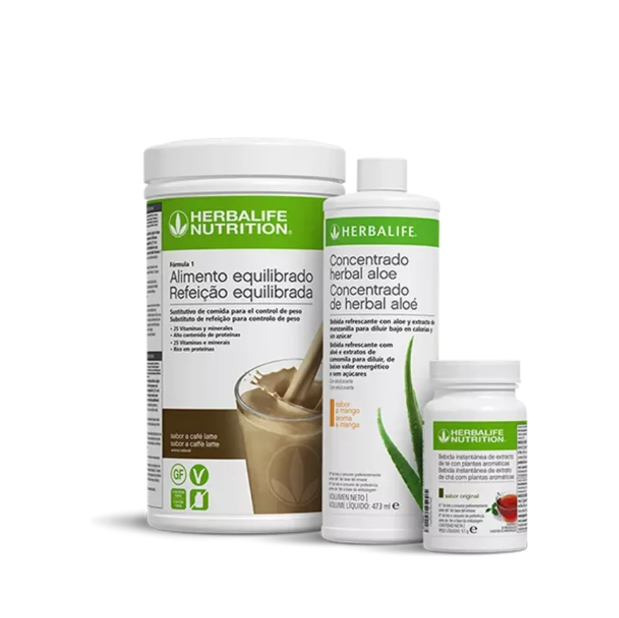 Pack Desayuno Herbalife para Cafeteros: Batido Café Latte y Aloe Mango.