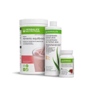 Pack Desayuno Herbalife Sin Soja/Lactosa: Batido Frambuesa y Chocolate Blanco, Aloe Mango y Té.