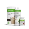 Pack Desayuno Herbalife Aloe Mango: Batido Fórmula 1 Galleta Crujiente, Té Original y Concentrado de Aloe sabor Mango.