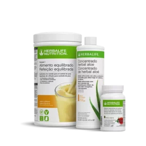 Pack Desayuno Herbalife Aloe Mango: Batido F1 Plátano y Té Original.